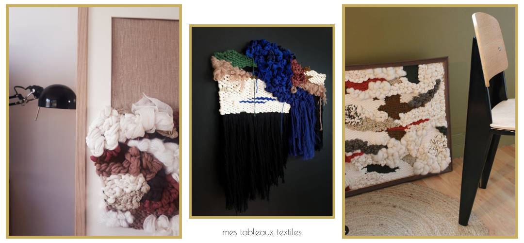 3 tableaux textiles tissage modern moderne weaving de Clarissa Vasté